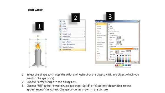Editable Candle Diagram PowerPoint Slides