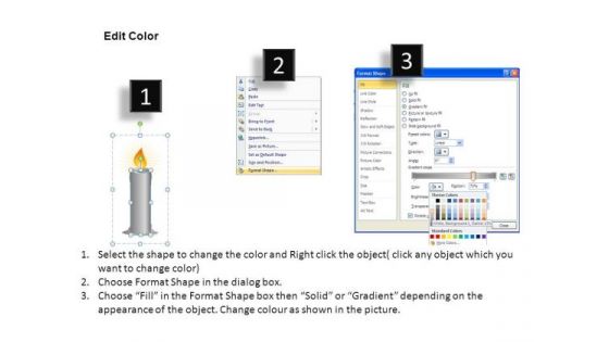 Editable Candle Diagrams PowerPoint Templates