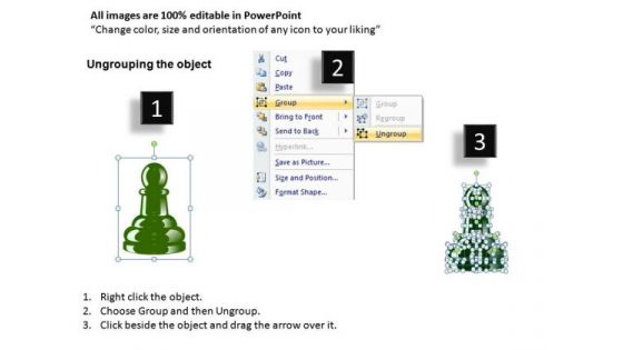 Editable Chess Pawn Pieces PowerPoint Slides And Ppt Diagram Templates