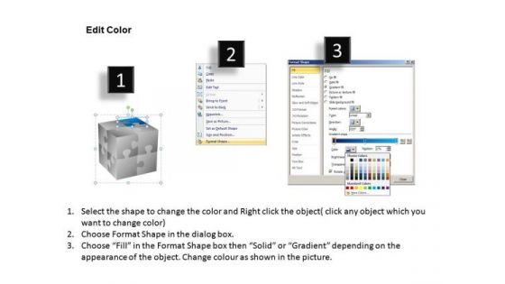 Editable Colors 3d Cube Puzzle PowerPoint Slides And Ppt Diagram Templates