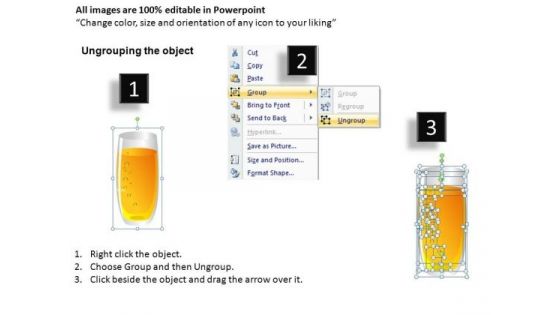 Editable Fruit Juice Glasses PowerPoint Templats