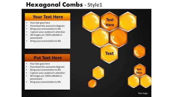 Editable Honey Combs PowerPoint Slides Download