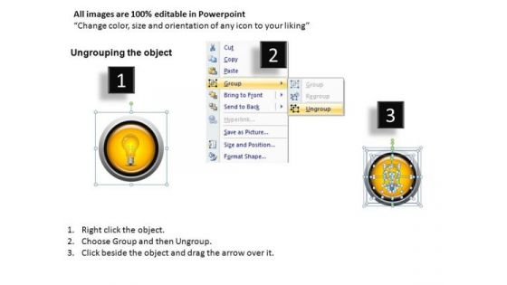 Editable Light Bulb PowerPoint Images