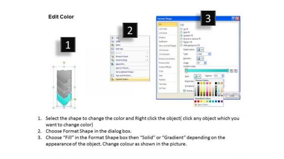 Editable PowerPoint Template Word Count 2007 Steps Demonstration Image