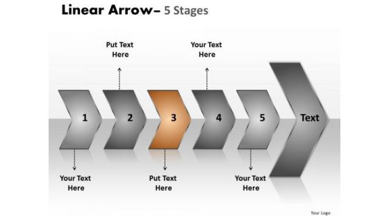 Editable Ppt Background Sequential Representation Of 5 Steps Using Arrows 4 Graphic