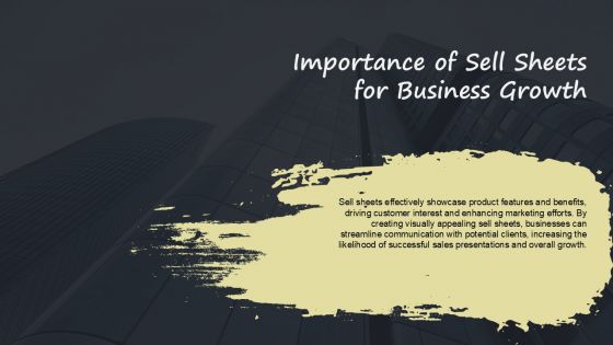 Editable Sell Sheet Presentation Template For Business Growth PPT H