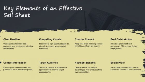 Editable Sell Sheet Presentation Template For Business Growth PPT H