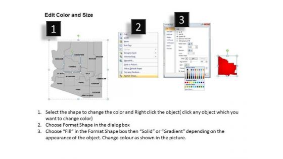 Editable Usa Arizona State PowerPoint Maps
