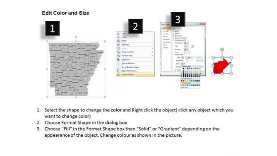 Editable Usa Arkansas State PowerPoint Maps