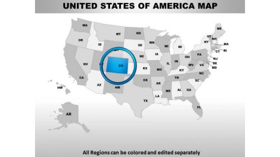 Editable Usa Colorado State PowerPoint Maps