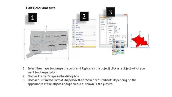 Editable Usa Connecticut State PowerPoint Maps