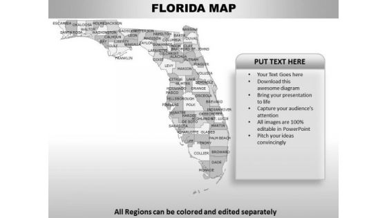Editable Usa Florida State PowerPoint Maps