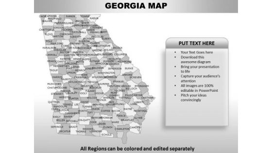 Editable Usa Georgia State PowerPoint Maps