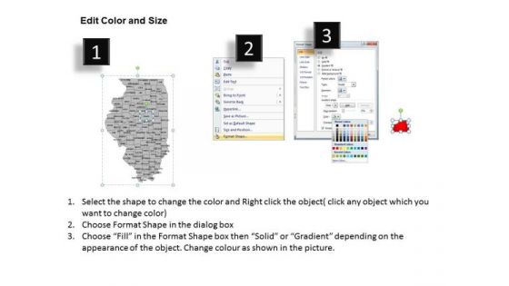 Editable Usa Illinois State PowerPoint Maps