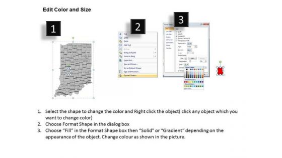Editable Usa Indiana State PowerPoint Maps