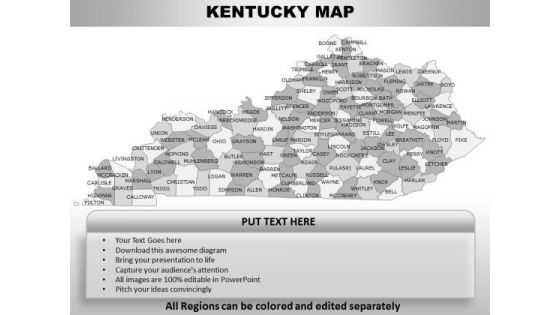 Editable Usa Kentucky State PowerPoint Maps