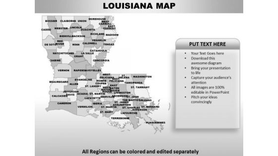 Editable Usa Louisiana State PowerPoint Maps