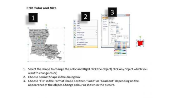 Editable Usa Louisiana State PowerPoint Maps