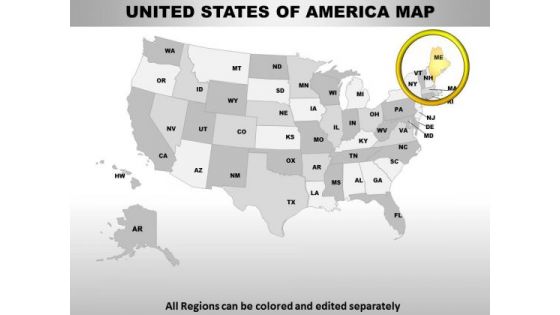 Editable Usa Maine State PowerPoint Maps