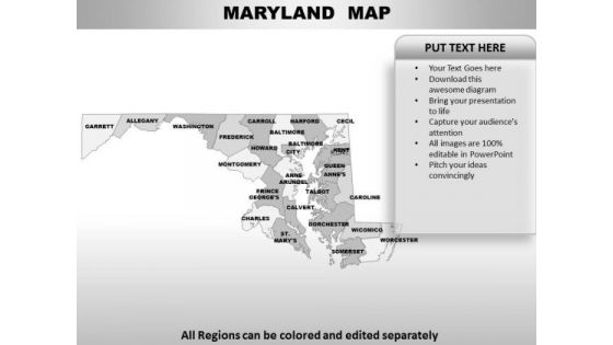 Editable Usa Maryland State PowerPoint Maps