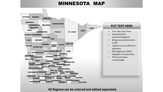 Editable Usa Minnesota State PowerPoint Maps