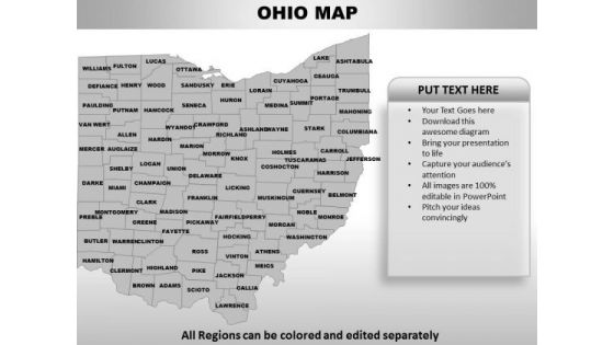 Editable Usa Ohio State PowerPoint Maps