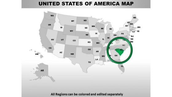 Editable Usa South Carolina State PowerPoint Maps