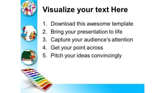 Education On Books As Staircase PowerPoint Templates And PowerPoint Themes 1012