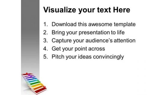 Education On Books Staircase PowerPoint Templates Ppt Backgrounds For Slides 0213