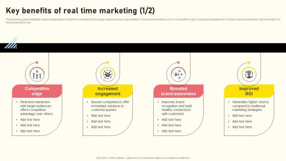 Effective Real Time Marketing Principles Key Benefits Of Real Time Marketing Summary Pdf