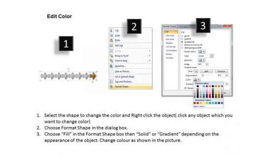 Eight Distinct View Point Diagram Business Flow Chart PowerPoint Free Slides