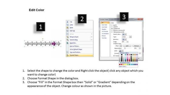 Eight Distinct View Point Diagram Chart Flow Chart PowerPoint Free Slides