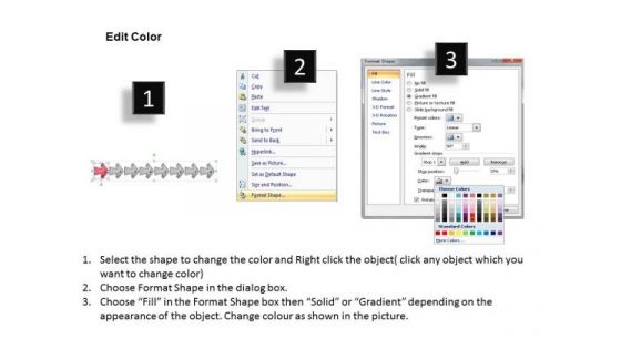 Eight Distinct View Point Diagram Process Flow Chart PowerPoint Slides
