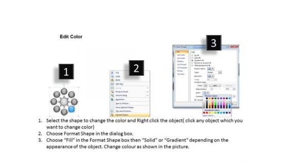 Eight Diverging Components A Circular Process Pie Chart PowerPoint Slides