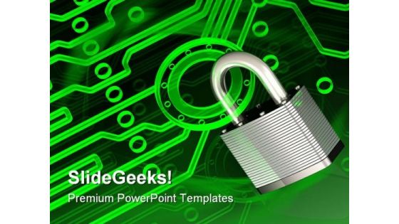 Electronic Lock Security PowerPoint Themes And PowerPoint Slides 0611