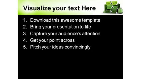 Elegant Green Baggage Holidays PowerPoint Templates And PowerPoint Backgrounds 0211