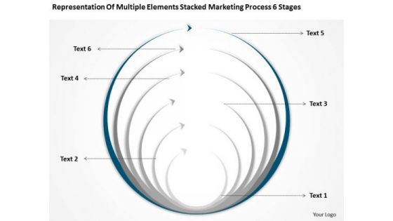 Elements Stacked Marketing Process 6 Stages Ppt Business Plan PowerPoint Templates
