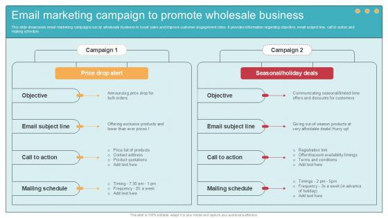 Email Marketing Campaign To Promote Comprehensive Guide To Wholesale Ppt Presentation