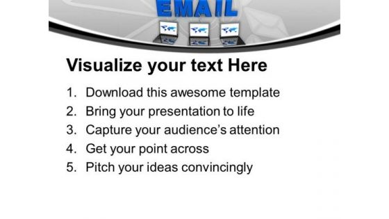 Emails Connected To Laptop Internet PowerPoint Templates Ppt Backgrounds For Slides 0313