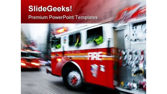 Emergency Fire Trucks Transportation PowerPoint Templates And PowerPoint Backgrounds 0411