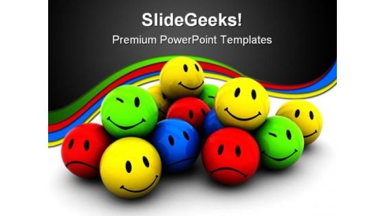 Emotion Icons Shapes PowerPoint Template 0910