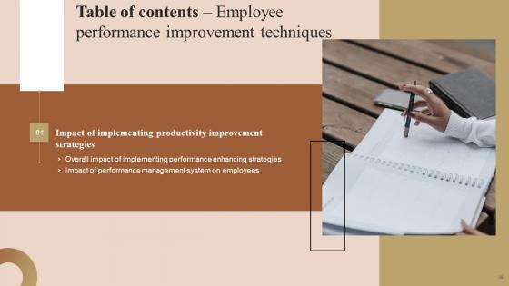 Employee Performance Improvement Techniques Ppt Powerpoint Presentation Complete Deck With Slides