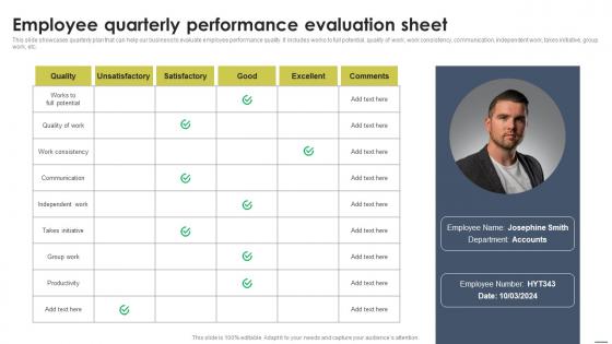 Employee Quarterly Performance Evaluation Sheet Staff Management Approache Rules Pdf