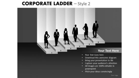 Employee Success Corporate Ladder PowerPoint Ppt Templates