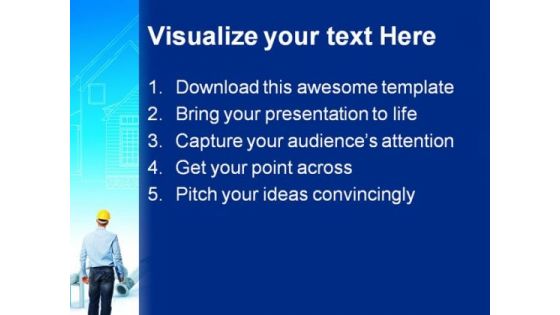 Engineer At Work Construction PowerPoint Themes And PowerPoint Slides 0411