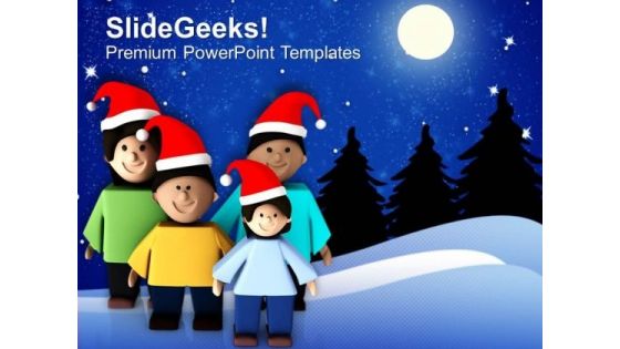 Enjoy Christmas With Family PowerPoint Templates Ppt Backgrounds For Slides 0513