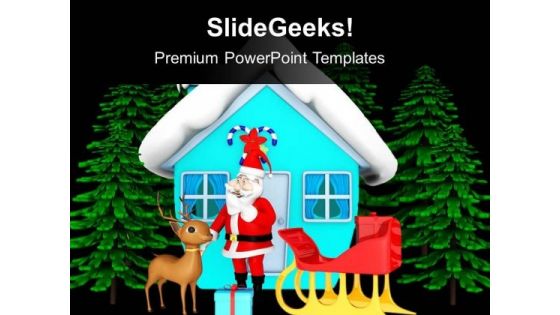 Enjoy Christmas With Santa Clause PowerPoint Templates Ppt Backgrounds For Slides 0613