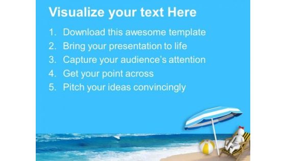 Enjoy The Holiday At Beach PowerPoint Templates Ppt Backgrounds For Slides 0813
