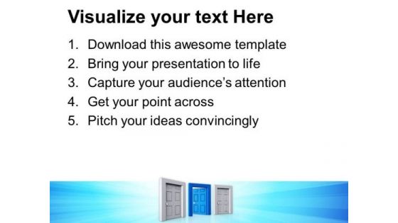 Enter To The Right Door For Better Growth PowerPoint Templates Ppt Backgrounds For Slides 0513