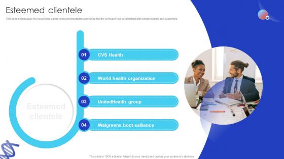 Esteemed Clientele Biotech Firm Pitch Deck Esteemed Clientele Biotech Firm Pitch Deck